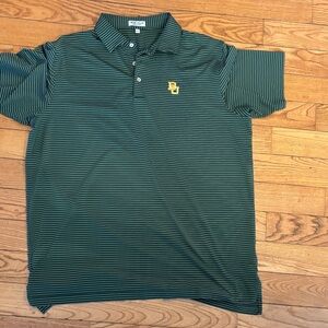 Peter Millar Dark Green Striped Baylor Polo